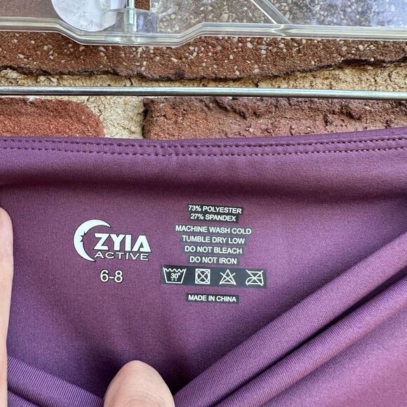 ZYIA Active Womens Hi-Rise Joker Light N Tight 28" Leggings Purple Black 6-8 NEW - Picture 6 of 10